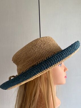Callanan Women's Crocheted Raffia Hat with Drawstring Cruise Summer Vacation